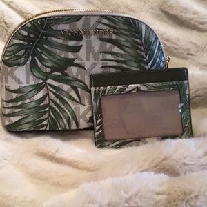 Michael Kors cosmetic case and ID/card case